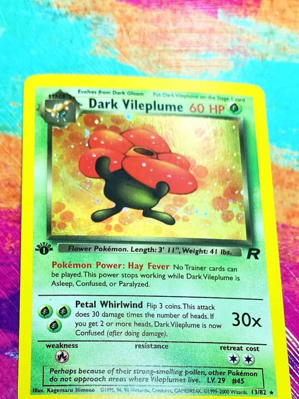 Pokemon TCG DARK VILEPLUME TEAM ROCKET 13/82 - ENG ENGLISH -1ST EDITION (2000)